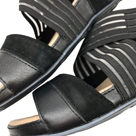 Romika Fidschi 64 Black Leather Mesh Sandals Slingback Strappy Sz 38 US 7 - 7.5 - Picture 8 of 8